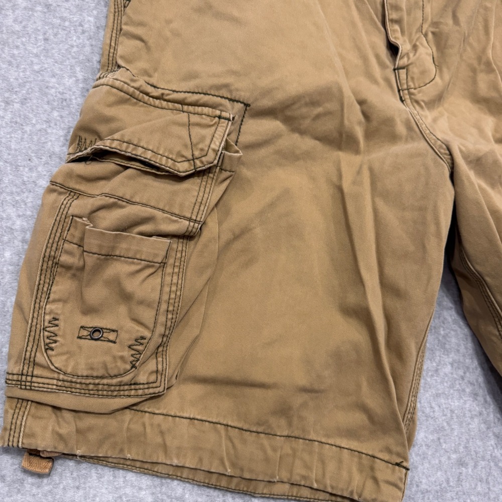 Chor Mens Cargo Shorts 32 Khaki Tan Cotton Twill Multi Pocket Utility Gorpcore - Picture 6 of 9